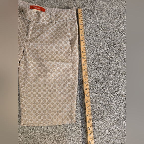 Anthropologie Cartonnier Circle Print Metallic Bermuda Shorts Women's Size 0 - Picture 2 of 8